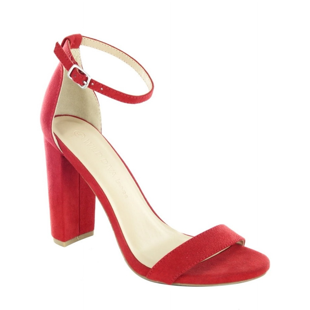 Wild Diva Red Suede Block Heels size 10